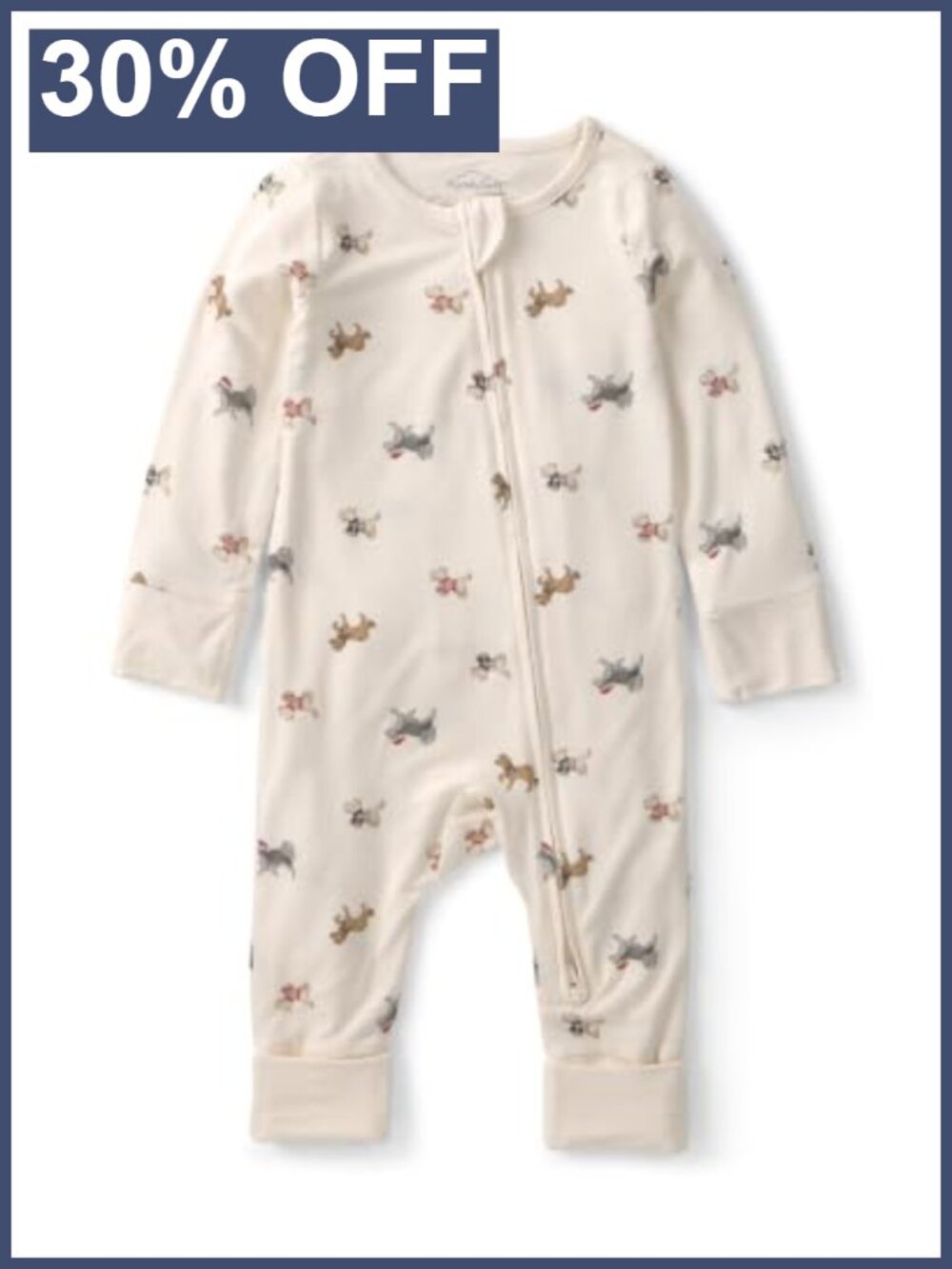 Baby Sleep and Play Pajamas 2-Way Zip Long Sleeve Snug Fit